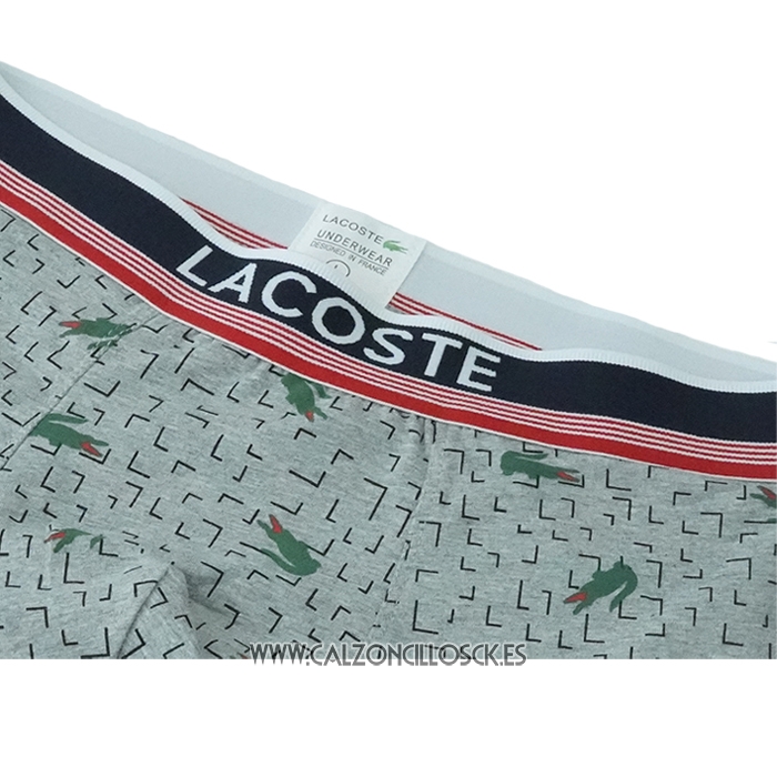 Boxer Lacoste Hombre Prints Colors Gris Verde